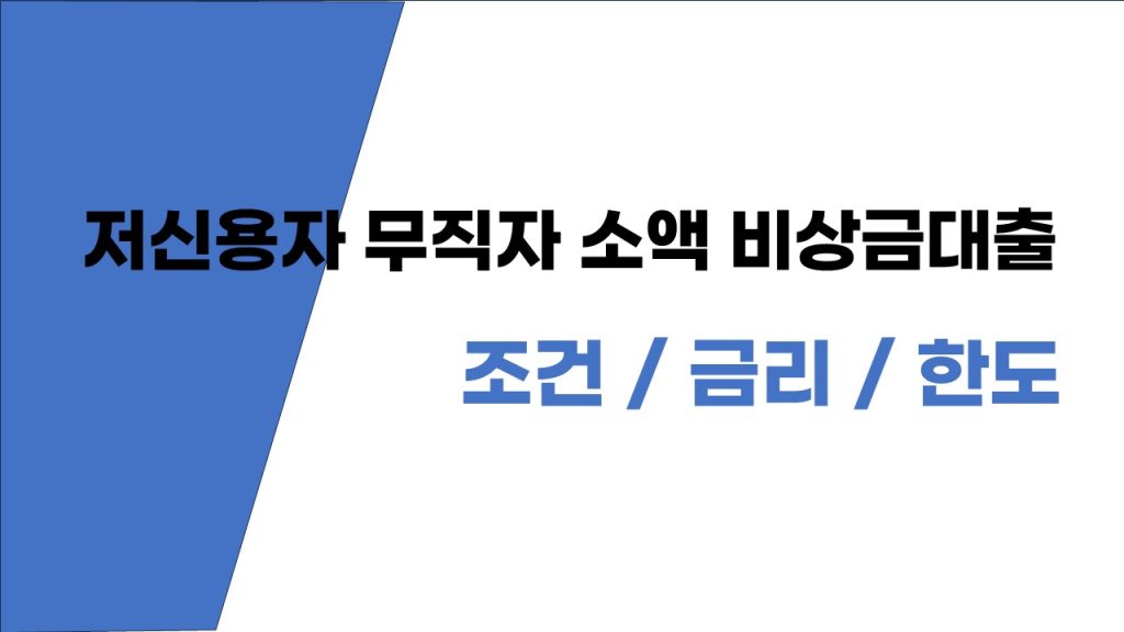 저신용자 무직자 소액 비상금 대출