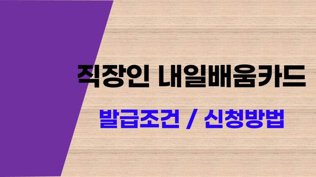직장인 국비지원 내일배움카드 신청방법 발급조건 및 신청절차 총정리
