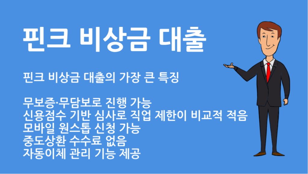 핀크 비상금 대출 비대면 신청 방법과 조건 총정리