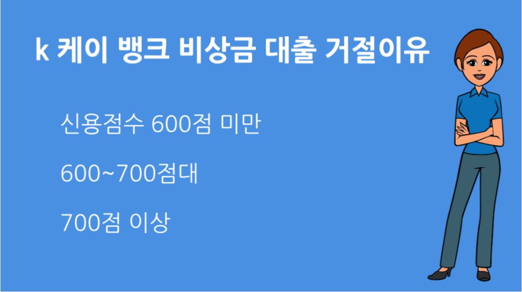 k 케이 뱅크 비상금 대출 거절이유 총정리 승인 잘 받는 꿀팁까지