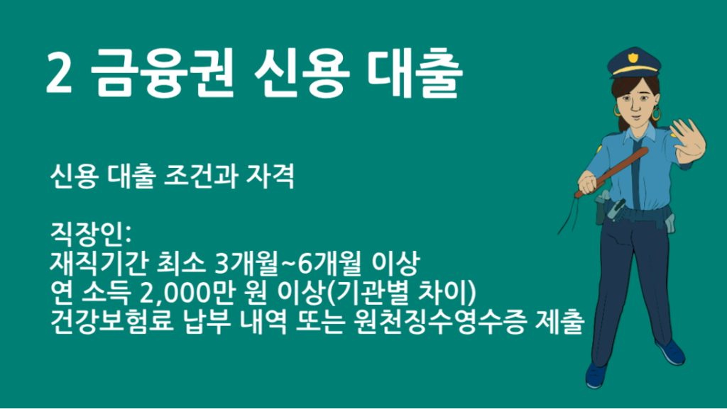2 금융권 신용 대출 조건, 한도, 금리 총정리 (은행·캐피탈·저축은행)